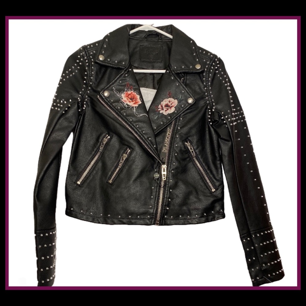 NWT BLANK NYC Stud Floral Moto-Jacket Heartbreaker - Picture 3 of 12